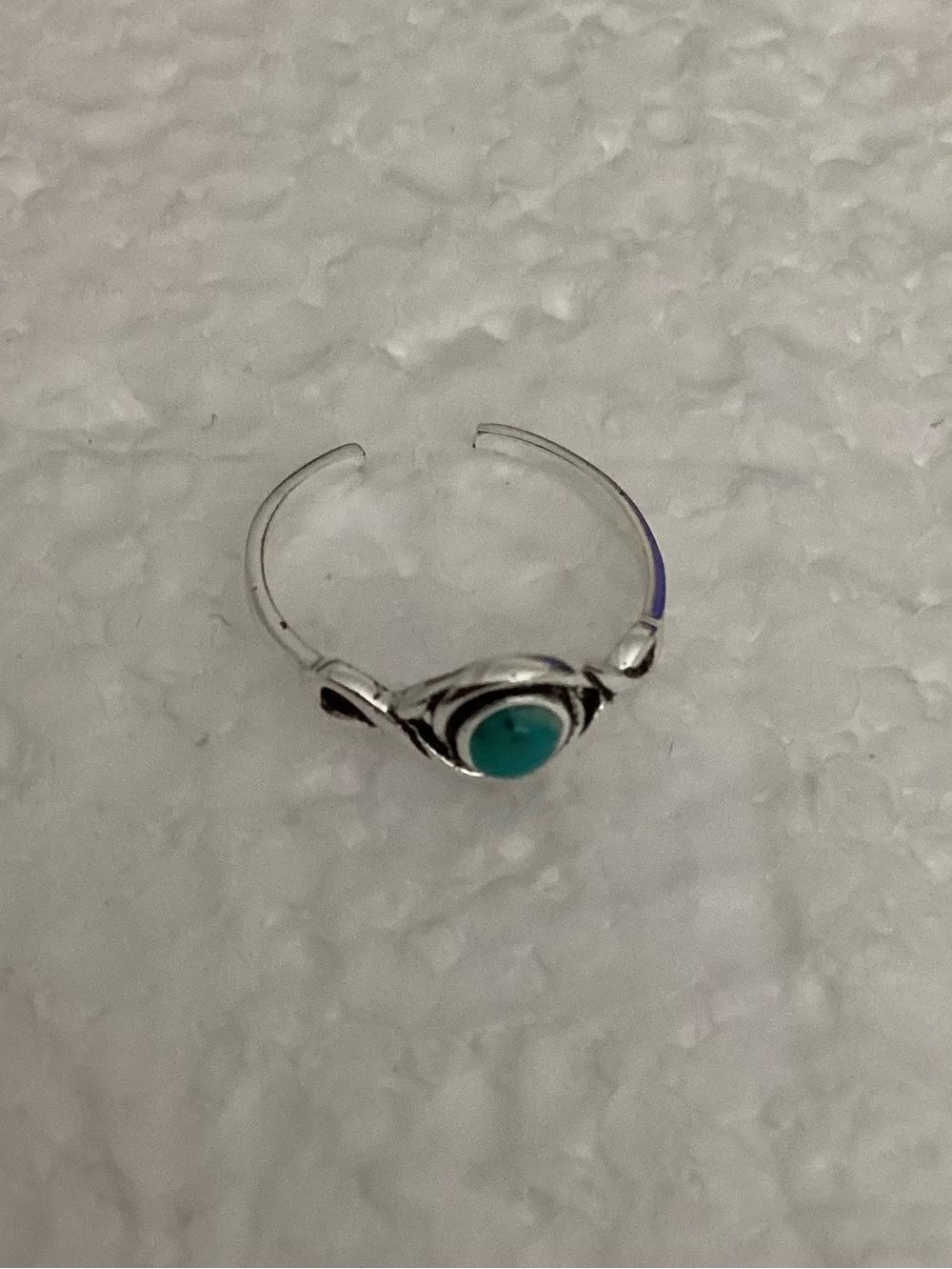 Sterling Silver 925 Toe Ring with Turquoise Stone